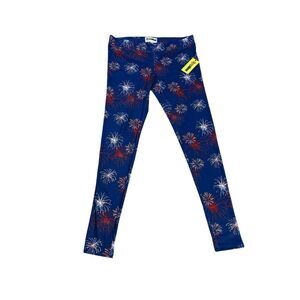 Tipsy Elves Fireworks Leggings Blue Red White Size Medium 4th Of July American‎